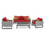 Milo Gray 4 Piece Sunbrella Outdoor Patio Seating Set