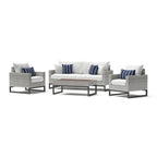 Milo Gray 4 Piece Sunbrella Outdoor Patio Seating Set