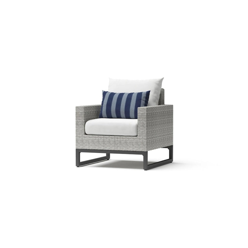 Milo Gray 4 Piece Sunbrella Outdoor Patio Seating Set
