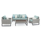 Milo Gray 4 Piece Sunbrella Outdoor Patio Seating Set