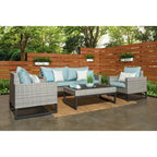 Milo Gray 4 Piece Sunbrella Outdoor Patio Seating Set