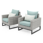 Milo Gray 4 Piece Sunbrella Outdoor Patio Seating Set
