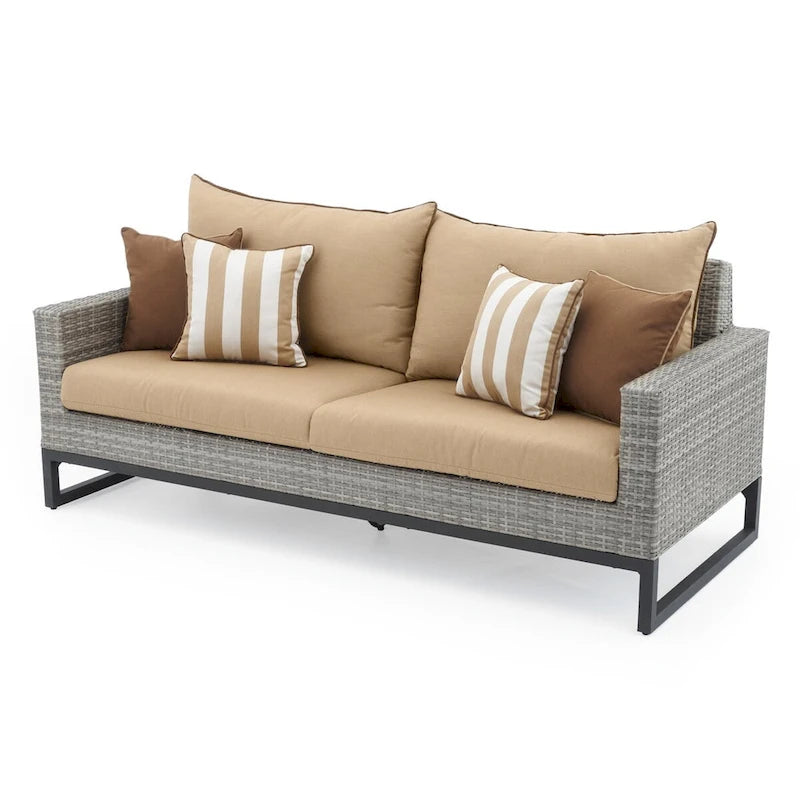 Milo Gray 4 Piece Sunbrella Outdoor Patio Seating Set