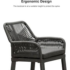 PURPLE LEAF PE Rattan Outdoor Dining Set with Aluminum Frame