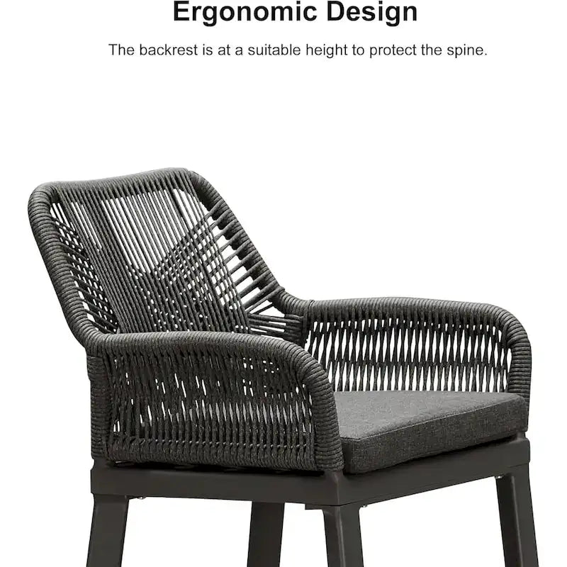 PURPLE LEAF PE Rattan Outdoor Dining Set with Aluminum Frame