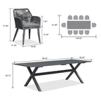 PURPLE LEAF PE Rattan Outdoor Dining Set with Aluminum Frame