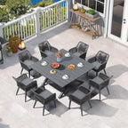 PURPLE LEAF PE Rattan Outdoor Dining Set with Aluminum Frame
