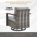 Gymojoy 4 Outdoor Wicker Swivel Patio Chairs - Grey