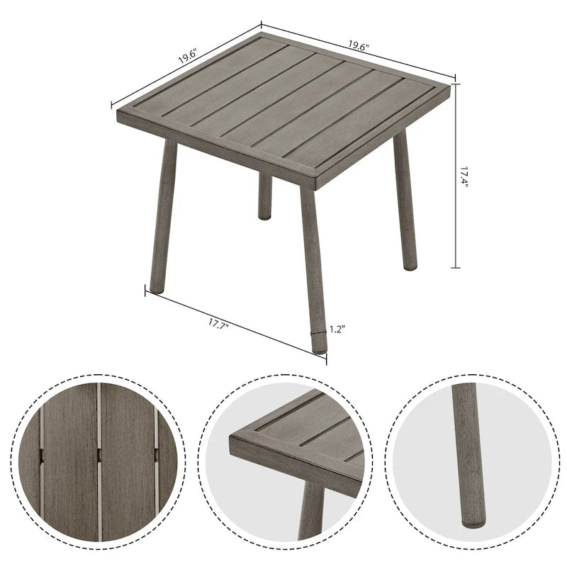 7-Piece Aluminum Patio Conversation Set, 3-Seat Outdoor Couch with Ottomans , 2 Swivel Chairsand Coffee Table