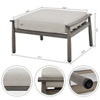 7-Piece Aluminum Patio Conversation Set, 3-Seat Outdoor Couch with Ottomans , 2 Swivel Chairsand Coffee Table