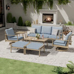7-Piece Aluminum Patio Conversation Set, 3-Seat Outdoor Couch with Ottomans , 2 Swivel Chairsand Coffee Table