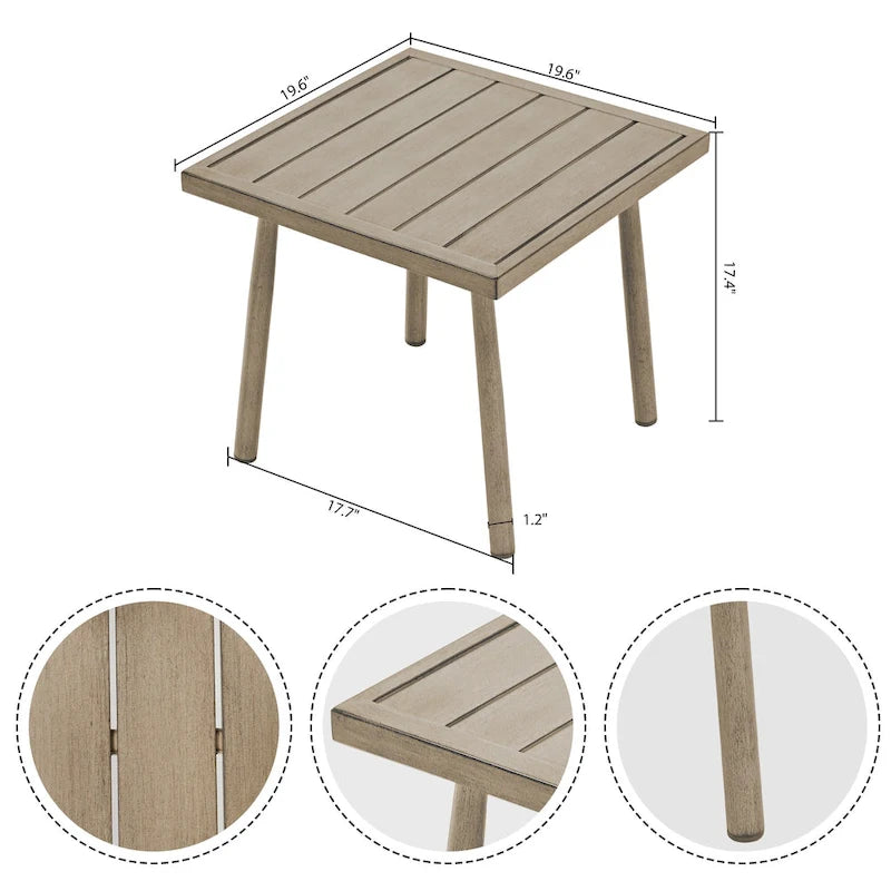 7-Piece Aluminum Patio Conversation Set, 3-Seat Outdoor Couch with Ottomans , 2 Swivel Chairsand Coffee Table