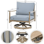 7-Piece Aluminum Patio Conversation Set, 3-Seat Outdoor Couch with Ottomans , 2 Swivel Chairsand Coffee Table