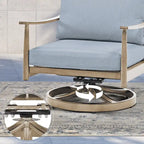 7-Piece Aluminum Patio Conversation Set, 3-Seat Outdoor Couch with Ottomans , 2 Swivel Chairsand Coffee Table