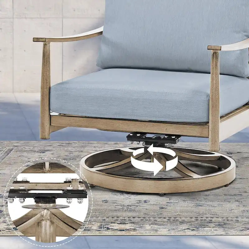 7-Piece Aluminum Patio Conversation Set, 3-Seat Outdoor Couch with Ottomans , 2 Swivel Chairsand Coffee Table