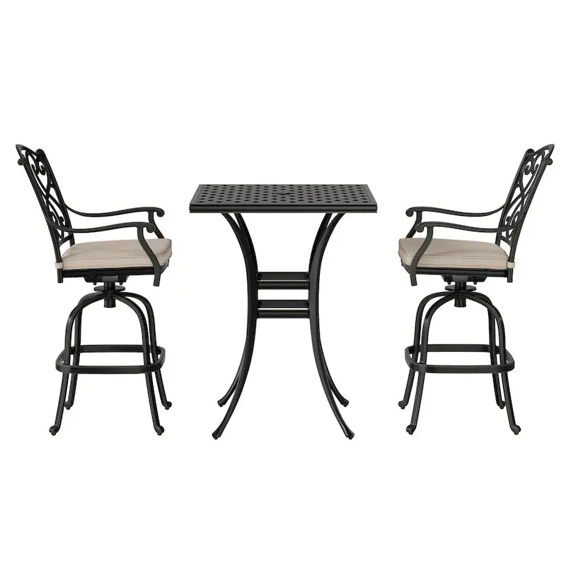 2 - Person Square Outdoor Dining Set with Cushions