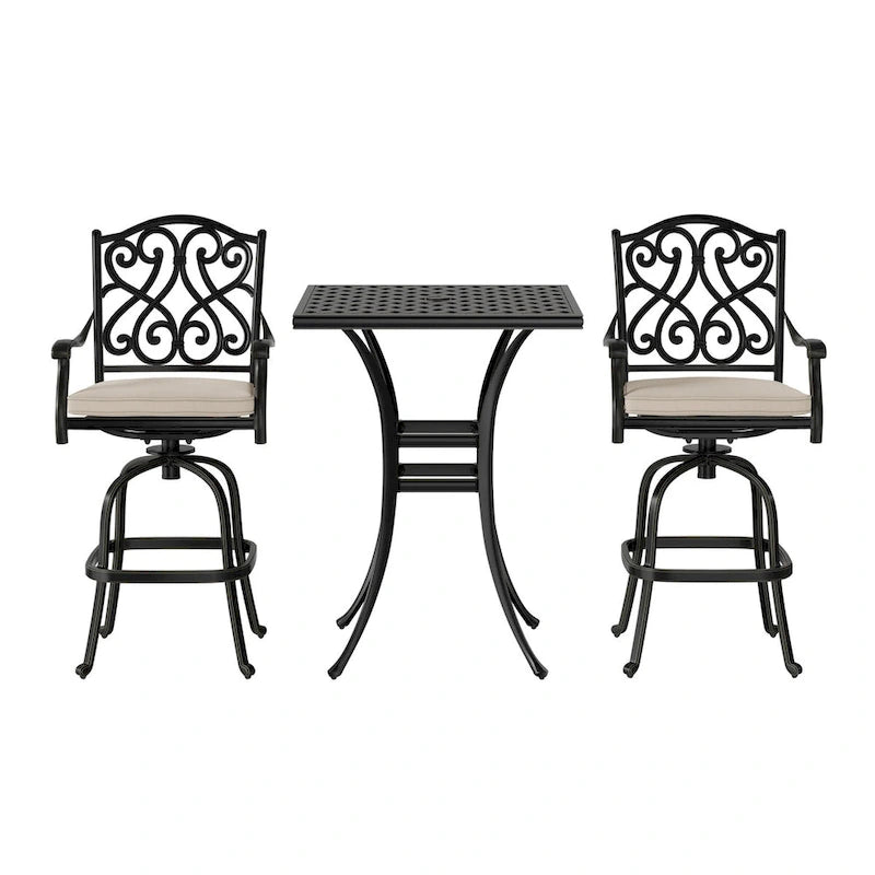 2 - Person Square Outdoor Dining Set with Cushions