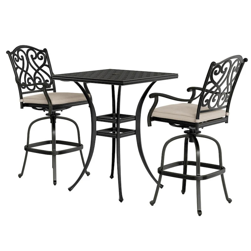 2 - Person Square Outdoor Dining Set with Cushions