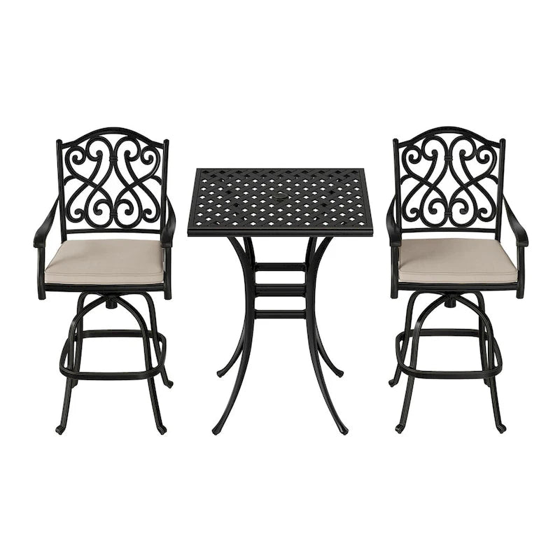 2 - Person Square Outdoor Dining Set with Cushions