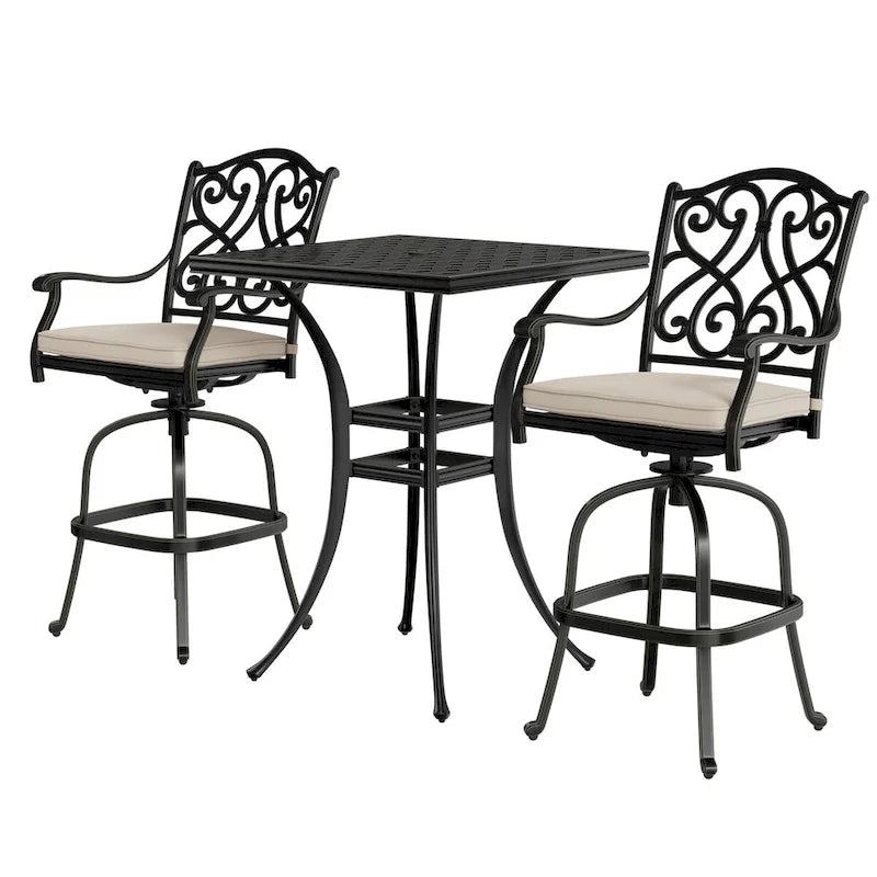 2 - Person Square Outdoor Dining Set with Cushions