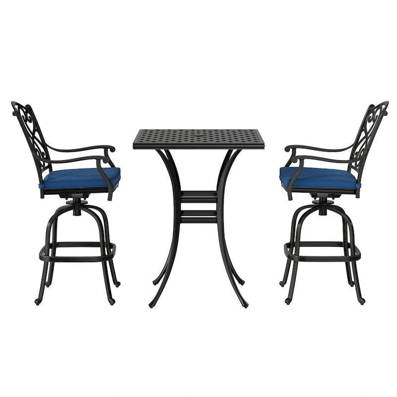 2 - Person Square Outdoor Dining Set with Cushions
