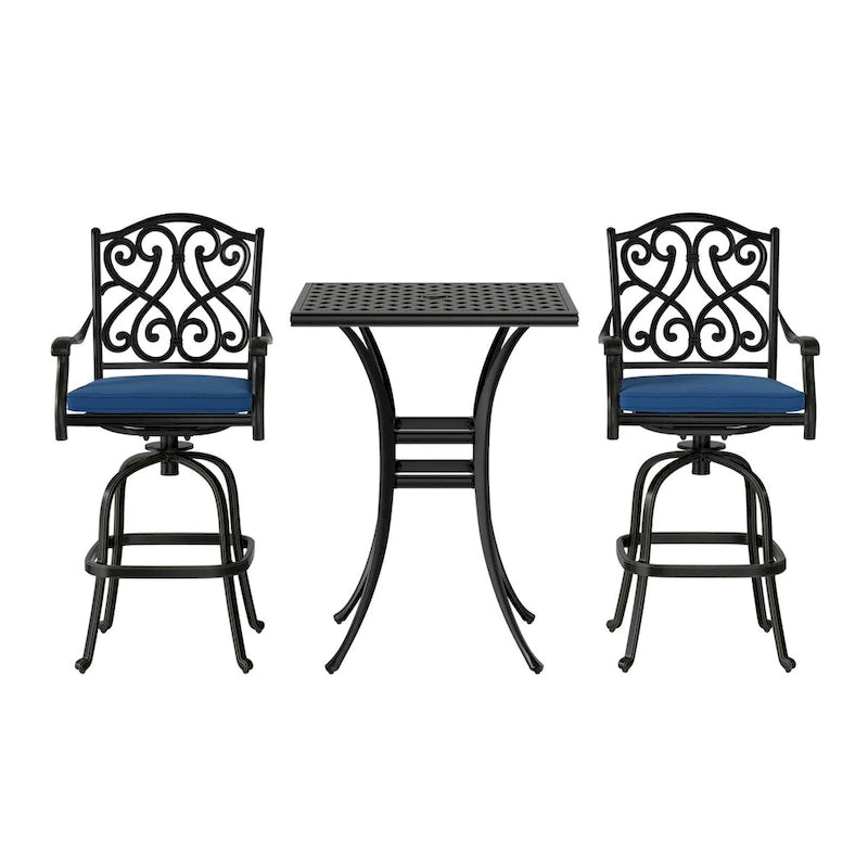 2 - Person Square Outdoor Dining Set with Cushions