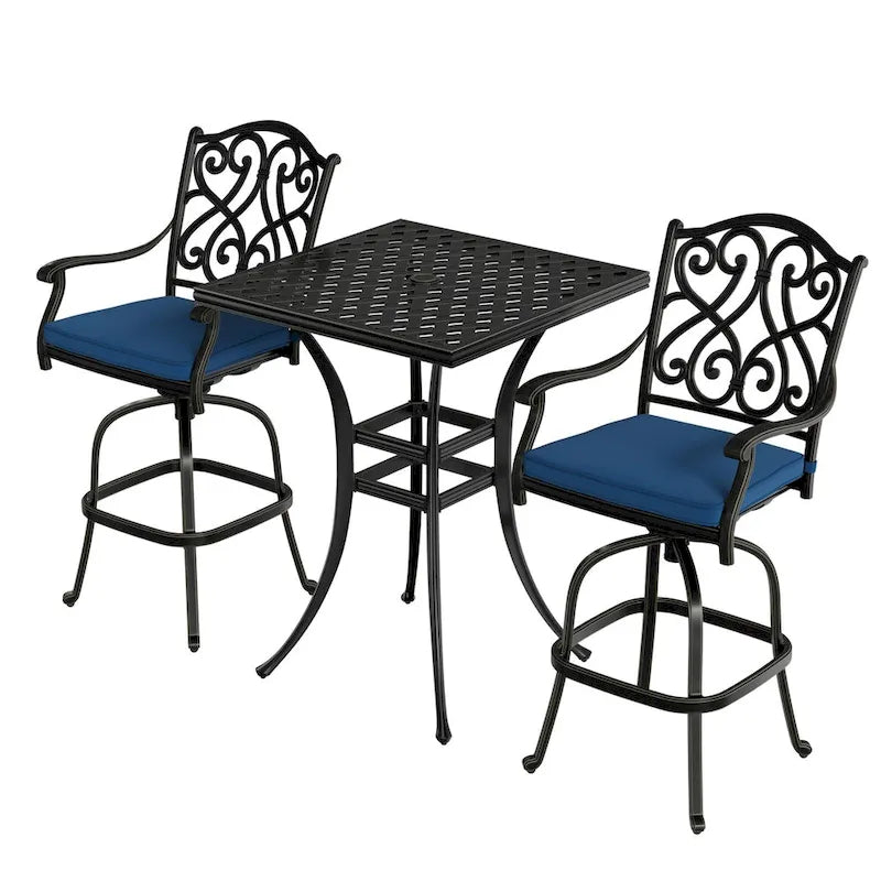 2 - Person Square Outdoor Dining Set with Cushions