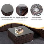 6-Piece Outdoor Rattan Patio Conversation Furniture Set for Backyard, Poolside