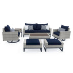 Milo Gray 7 Piece Sunbrella Outdoor Patio Motion Deep Seating Set