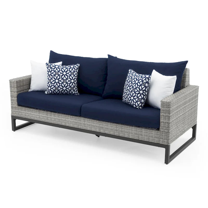 Milo Gray 7 Piece Sunbrella Outdoor Patio Motion Deep Seating Set