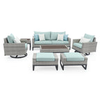 Milo Gray 7 Piece Sunbrella Outdoor Patio Motion Deep Seating Set