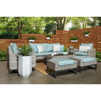 Milo Gray 7 Piece Sunbrella Outdoor Patio Motion Deep Seating Set