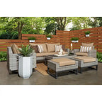 Milo Gray 7 Piece Sunbrella Outdoor Patio Motion Deep Seating Set
