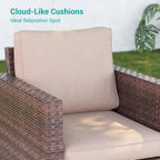 LIVOOSUN 3-Piece Patio Sofa Set Brown Rattan Swivel Rocking Chair Side Table