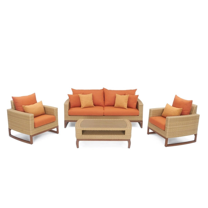 Milea 4 Piece Sunbrella Outdoor Patio Seating Set