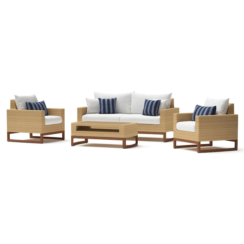 Milea 4 Piece Sunbrella Outdoor Patio Seating Set