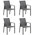 Stacking Aluminum Patio Dining Armchair (Set of 4)