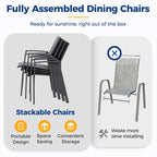 Stacking Aluminum Patio Dining Armchair (Set of 4)