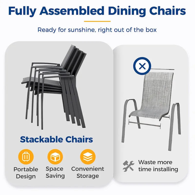 Stacking Aluminum Patio Dining Armchair (Set of 4)