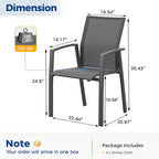Stacking Aluminum Patio Dining Armchair (Set of 4)