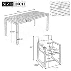 Outdoor Dining Table and Chair Set w/ and Removable Cushions for Patio