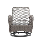 Set da 3 Poltrone da Esterno Girevoli e a Dondolo, Set Conversazione da Patio con Dondolo a 360 Gradi