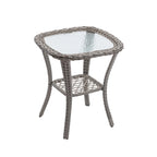 Set da 3 Poltrone da Esterno Girevoli e a Dondolo, Set Conversazione da Patio con Dondolo a 360 Gradi