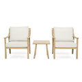 3-Piece Aluminum Patio Conversation Set with End Table and Cushions