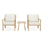 3-Piece Aluminum Patio Conversation Set with End Table and Cushions
