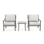 3-Piece Aluminum Patio Conversation Set with End Table and Cushions