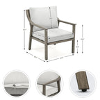 3-Piece Aluminum Patio Conversation Set with End Table and Cushions