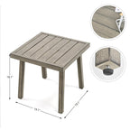 3-Piece Aluminum Patio Conversation Set with End Table and Cushions