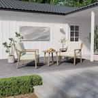 3-Piece Aluminum Patio Conversation Set with End Table and Cushions