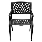 Outdoor Mesh Lattice 48 inch Bronze Round Dining Set with Four Chairs